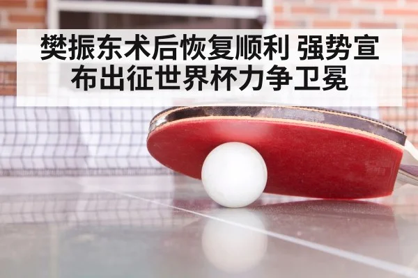 樊振东术后恢复顺利 强势宣布出征世界杯力争卫冕